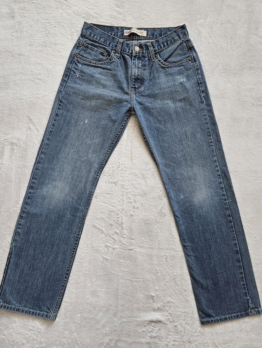 Levi's 514 Straight Blue Denim Jeans Mens 28 X 28 / Boys 16 Reg